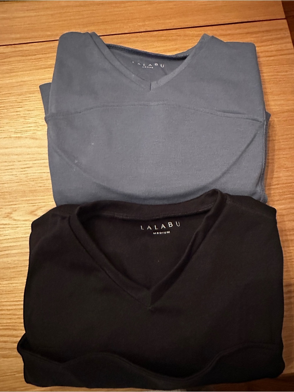 LALABU V-Neck Dad Shirts in Blue and Black